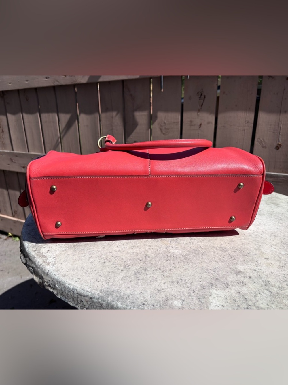 Orange Nordstrom’s Leather Satchel Handbag - Picture 5 of 8